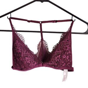 Victoria's Secret Bra Small Red Burgundy Body By Victoria Bralette T Back